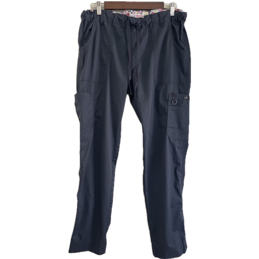 Koi Women's Skinny Stretch Lindsey Mid-Rise Drawstring Waist Cargo Scrub Pant